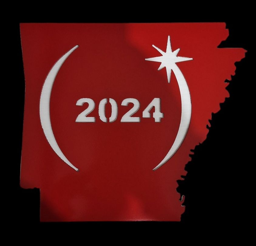 metal sign "solar eclipse 2024" arkansas